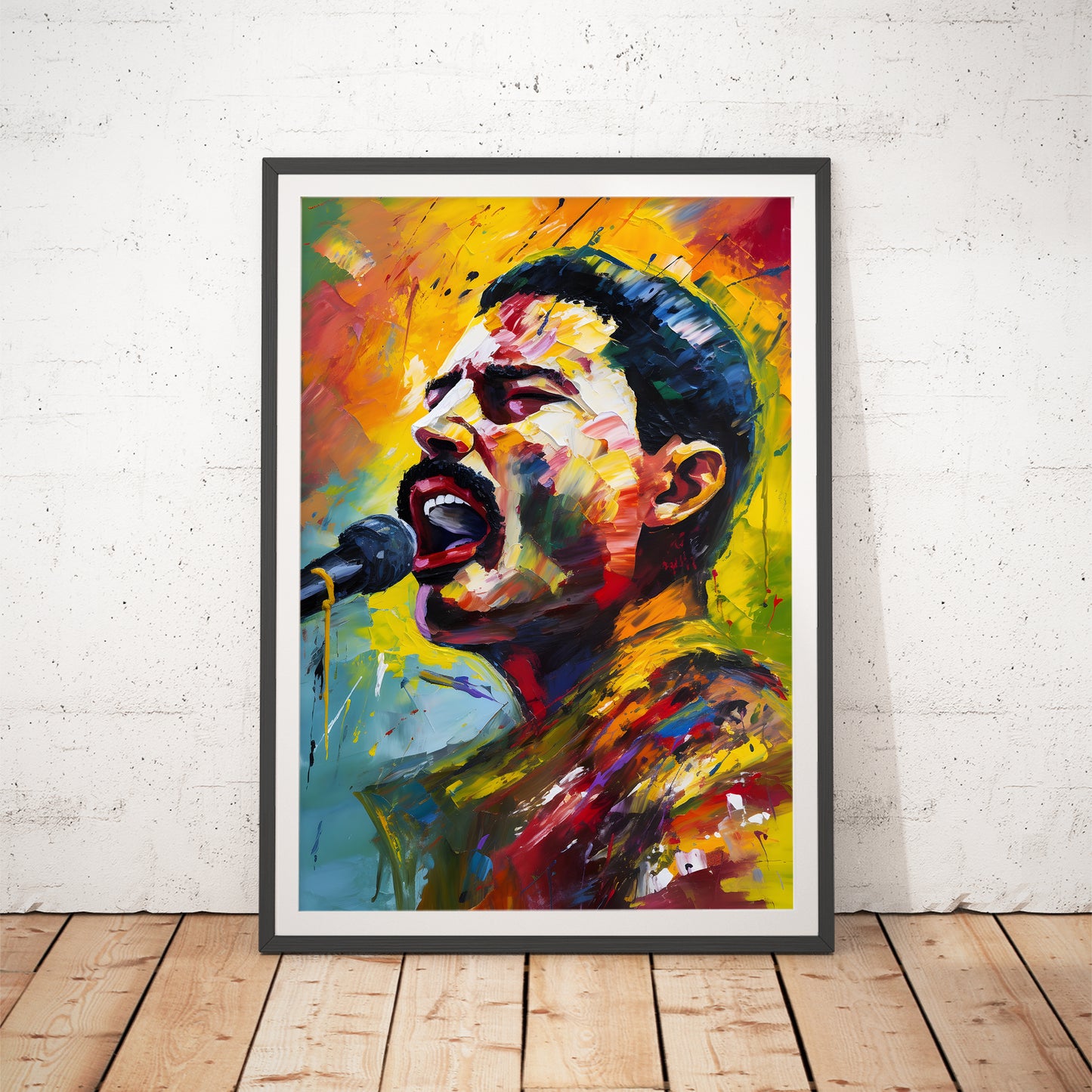 Vibrant Freddie Mercury Impressionist Art Print