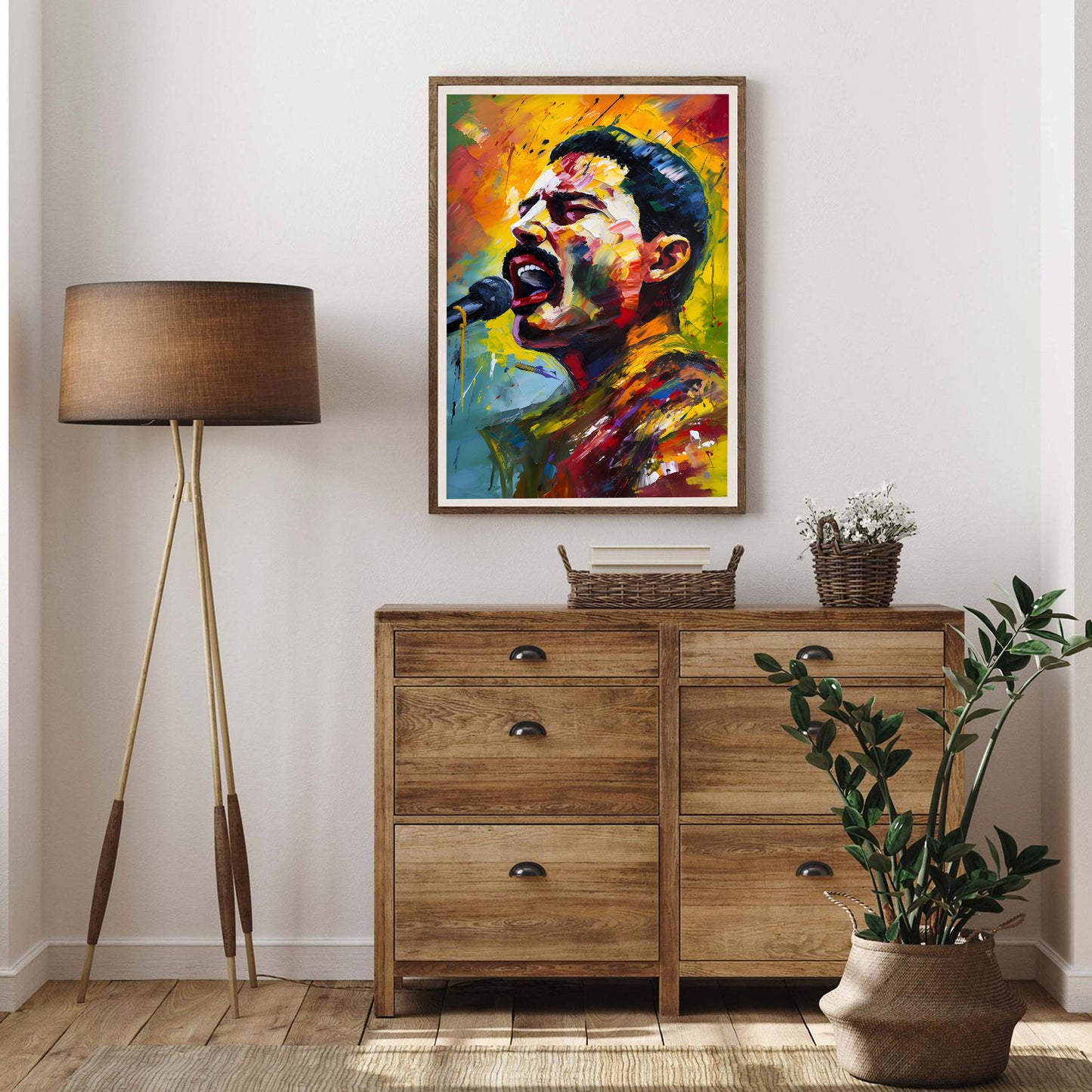 Vibrant Freddie Mercury Impressionist Art Print