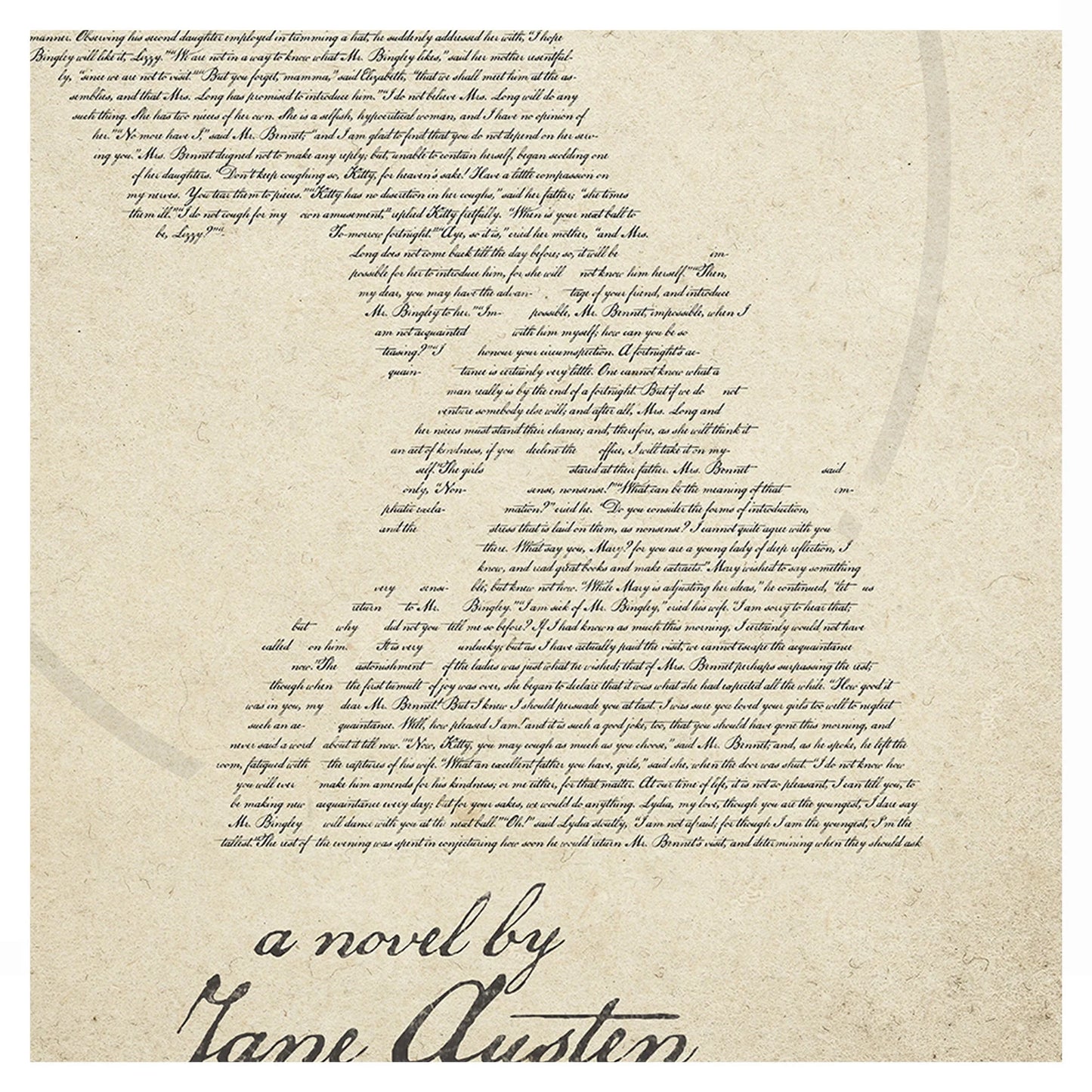 Jane Austen's Pride and Prejudice Silhouette Art Print