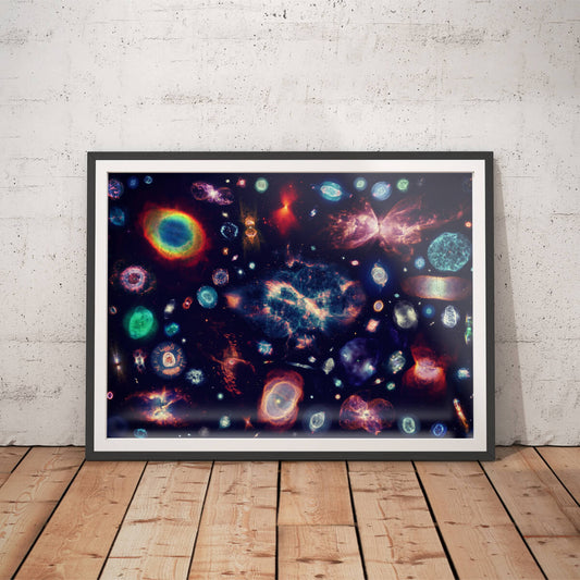 100 Galaxies Cosmic Art Print