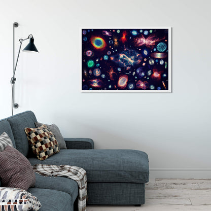 100 Galaxies Cosmic Art Print