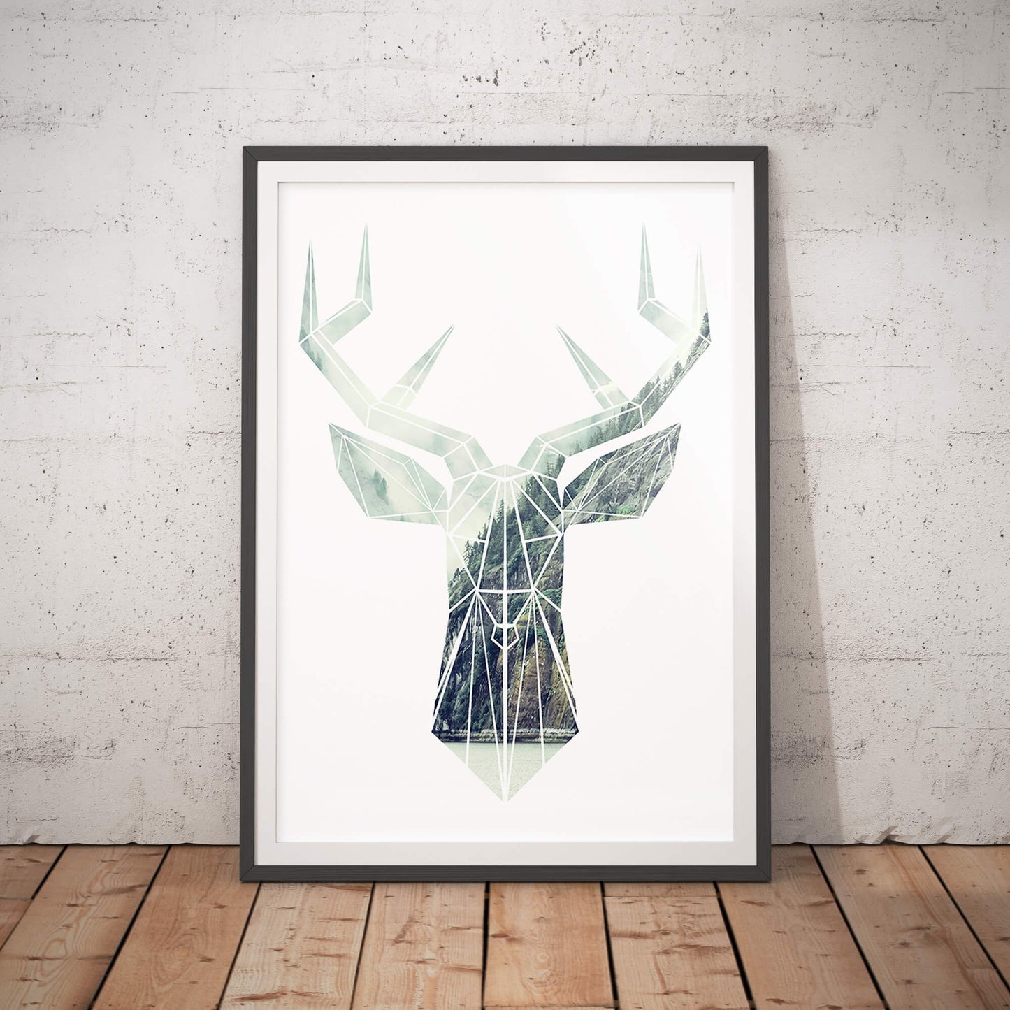 Nordic Stag Silhouette Art Print