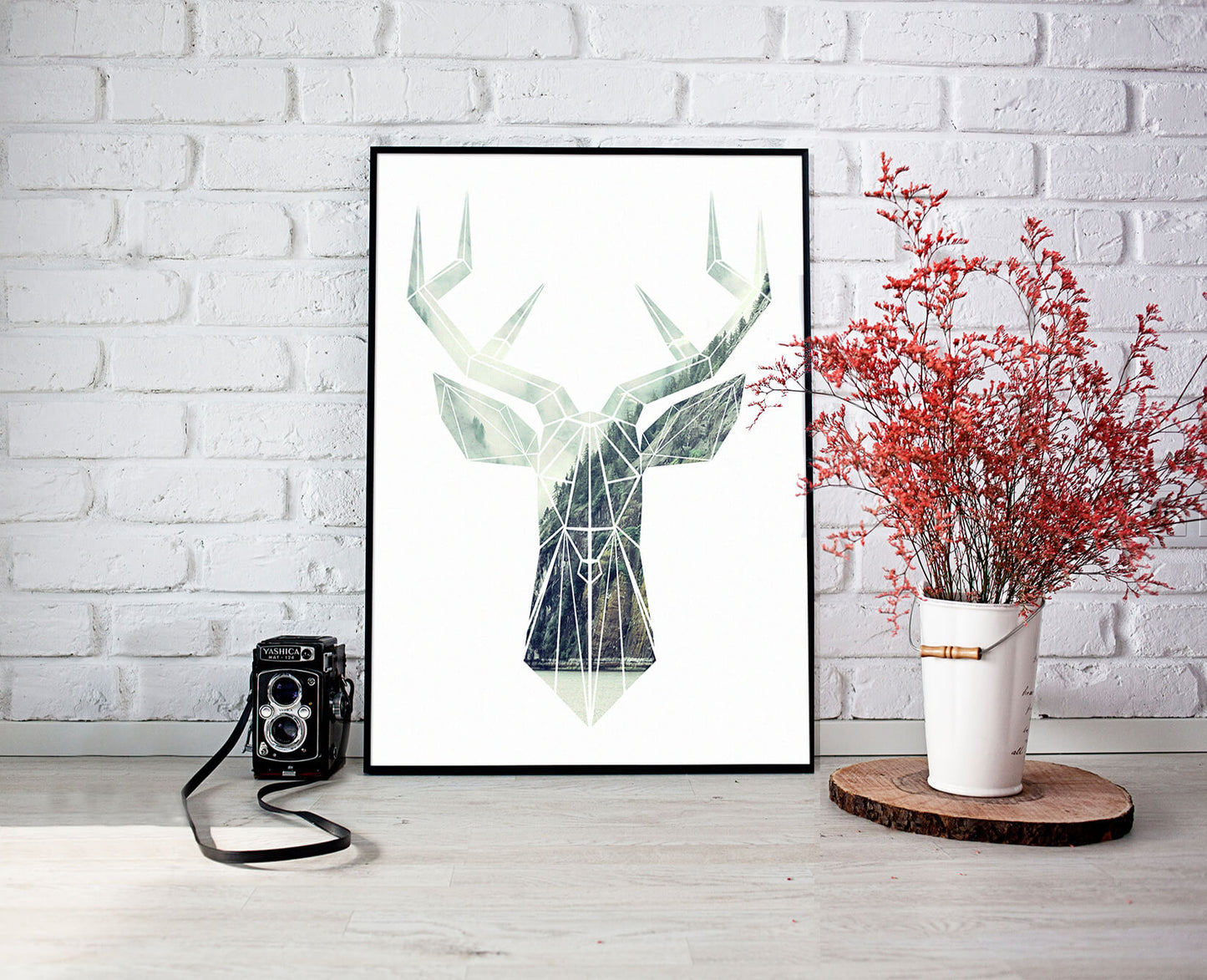 Nordic Stag Silhouette Art Print