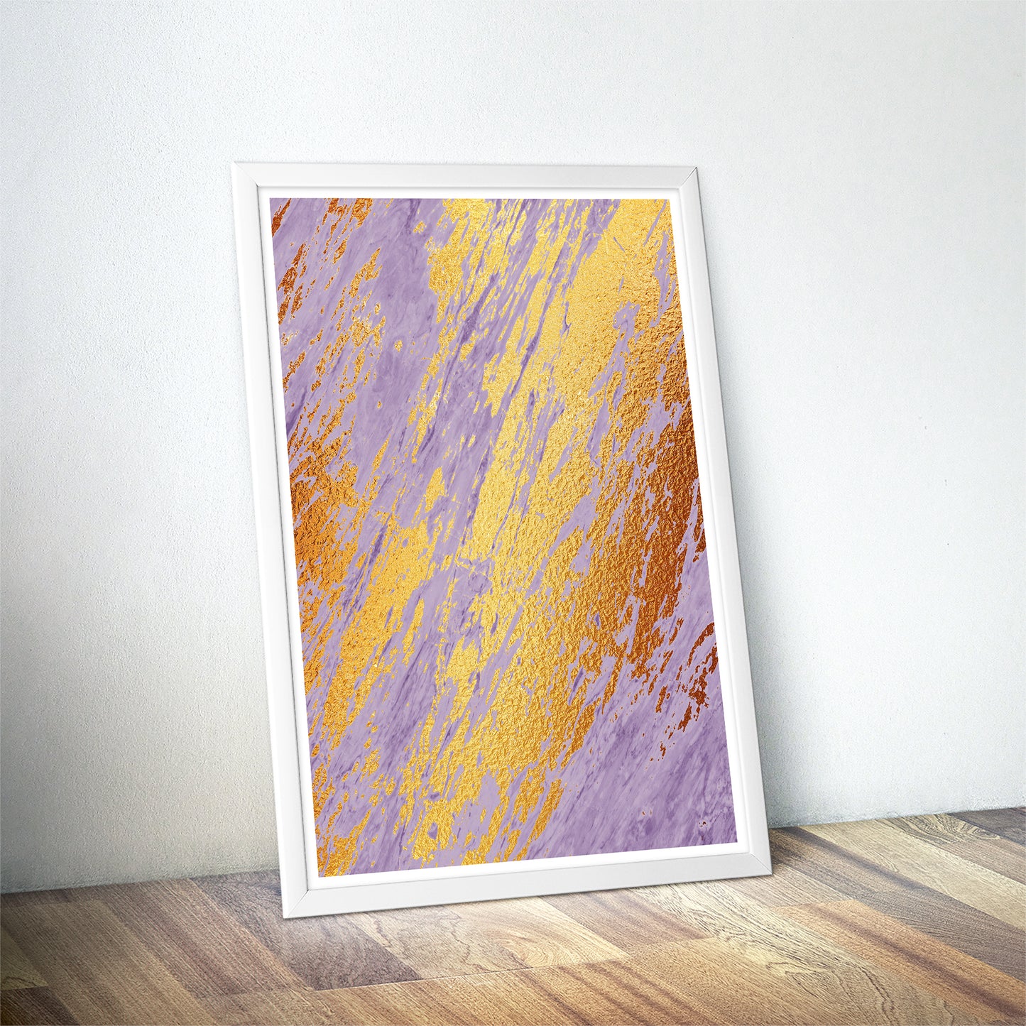 Abstract Lavender Gold Swirl Art Print