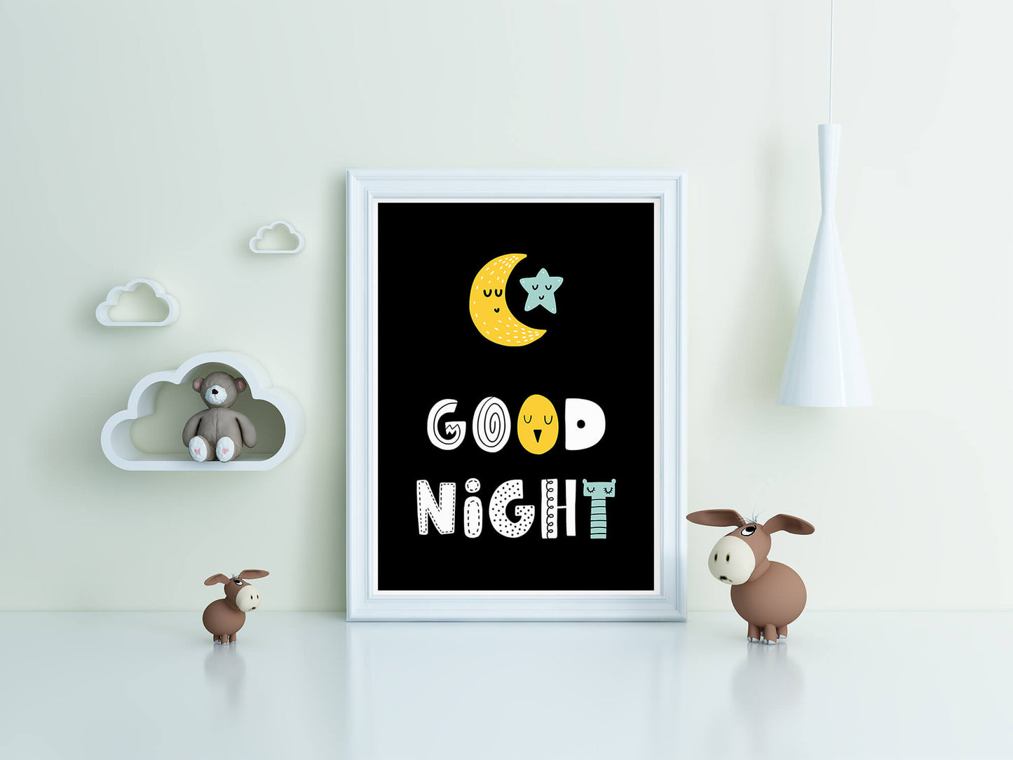 Sleepy Night Sky Nursery Art Print