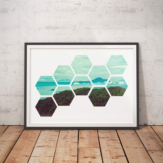 Hexagonal Haven Geometric Art Print