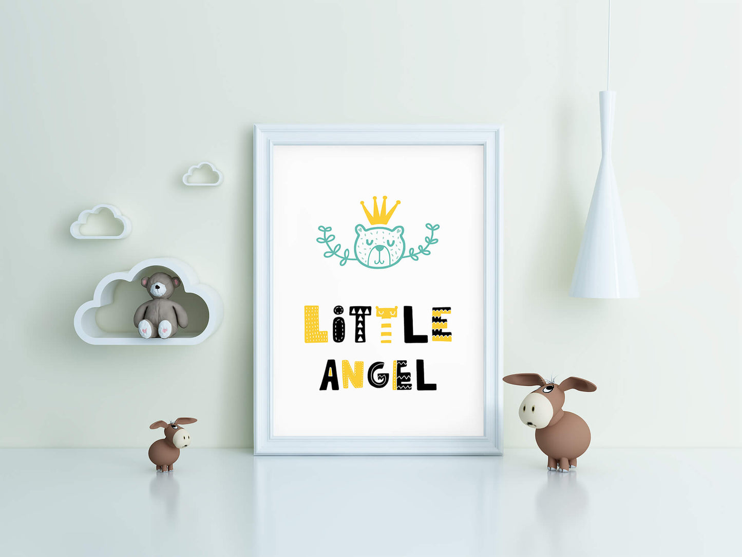 Scandi Little Bear Nursery Art Print