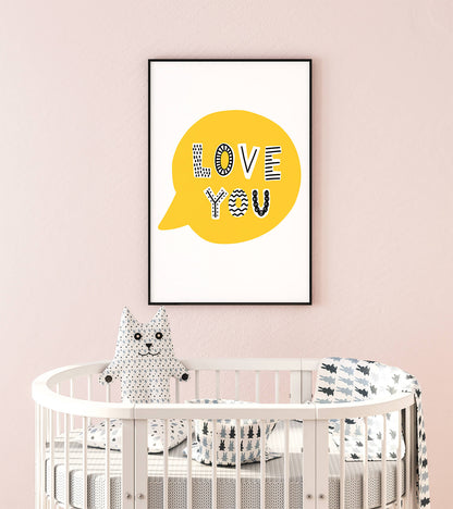 Love You' Scandi Child's Room Art Print