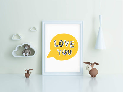 Love You' Scandi Child's Room Art Print