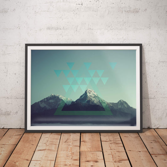 Serene Peaks Geometric Art Print