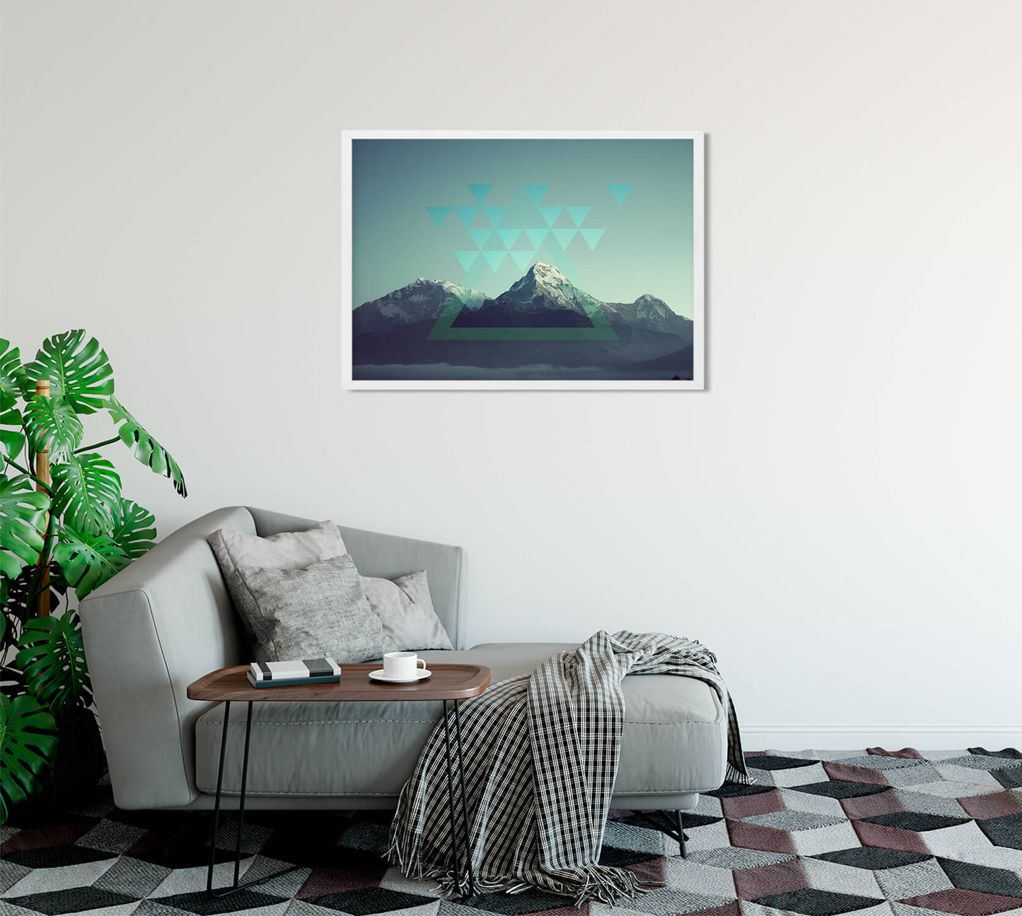 Serene Peaks Geometric Art Print
