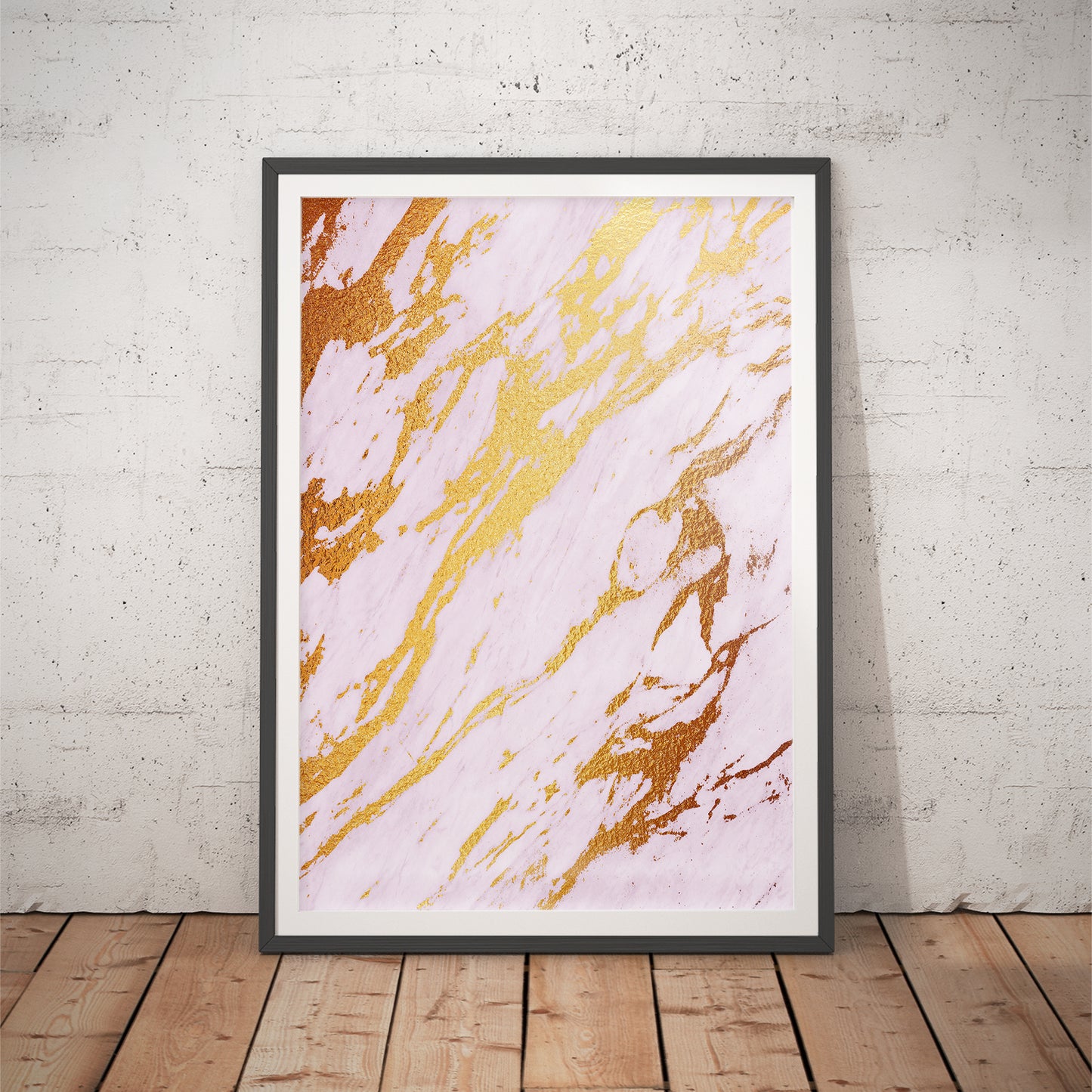 Rose Beach Gold Marble Art Print