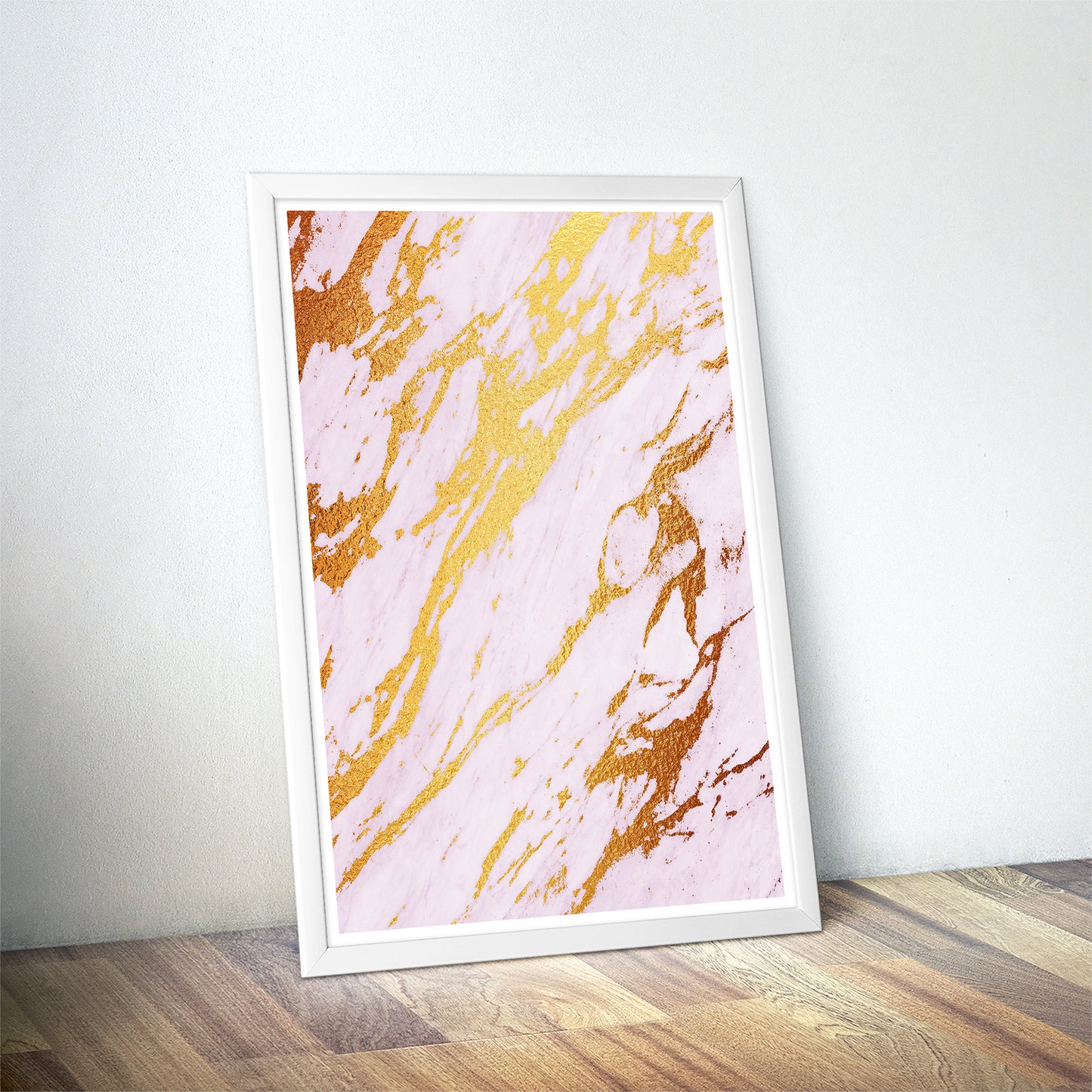 Rose Beach Gold Marble Art Print
