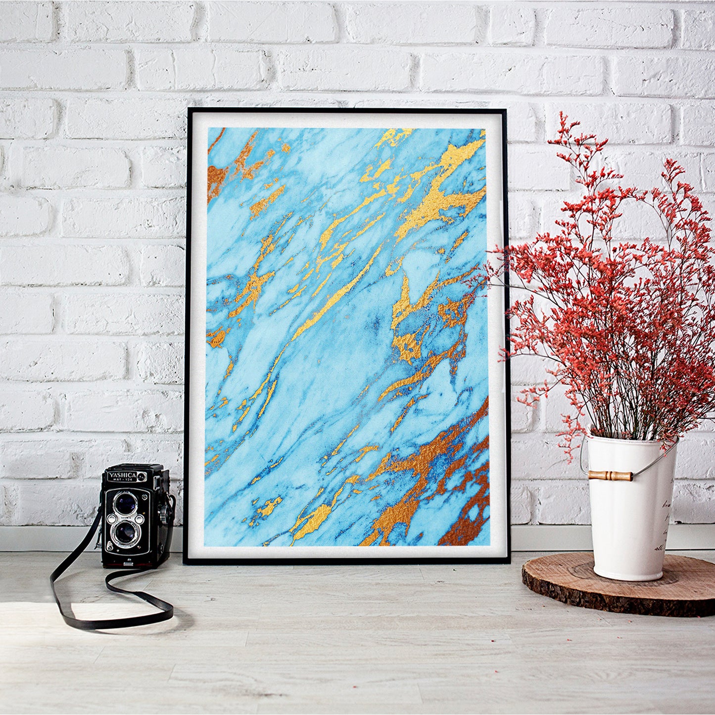 Opulent Waves Gold Marble Art Print