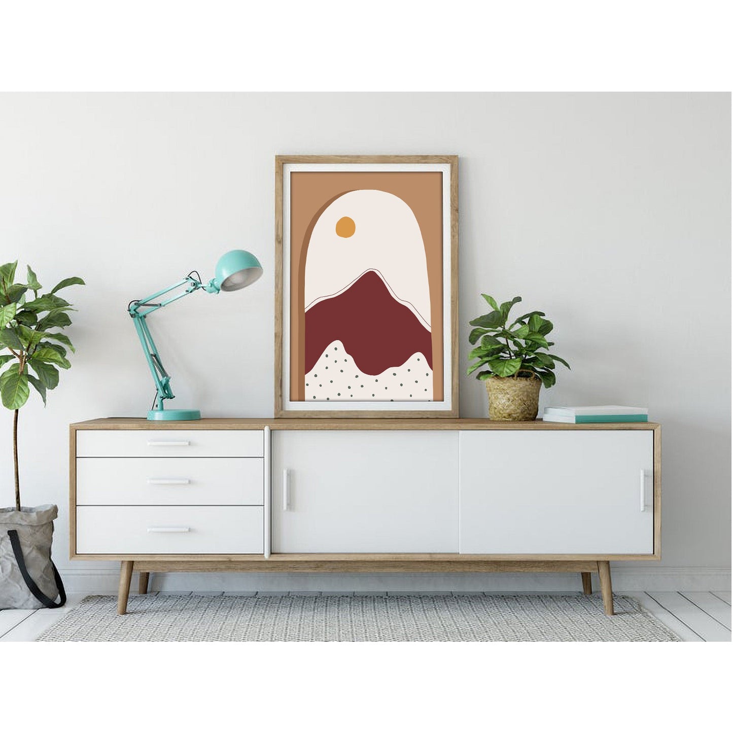 Tranquil Peaks Abstract Art Print