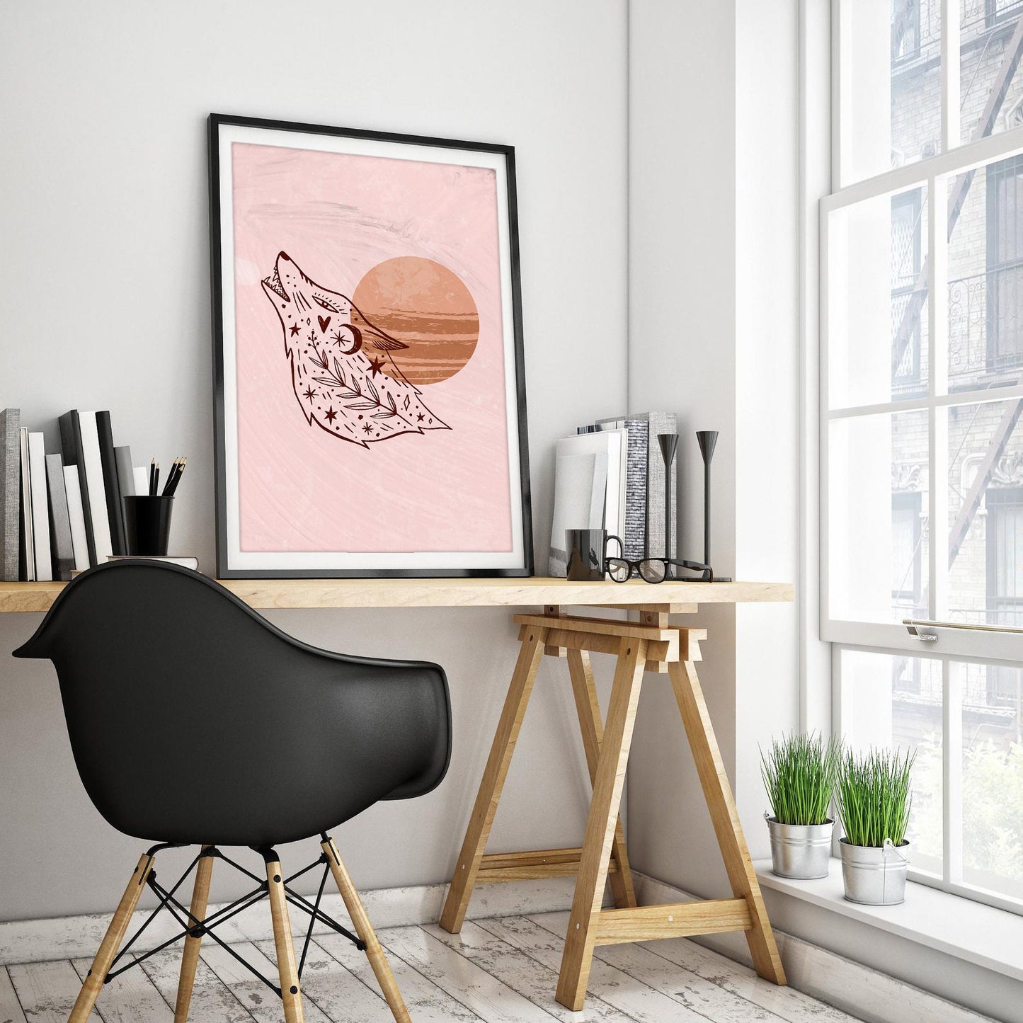 Wolf Moonrise Art Print