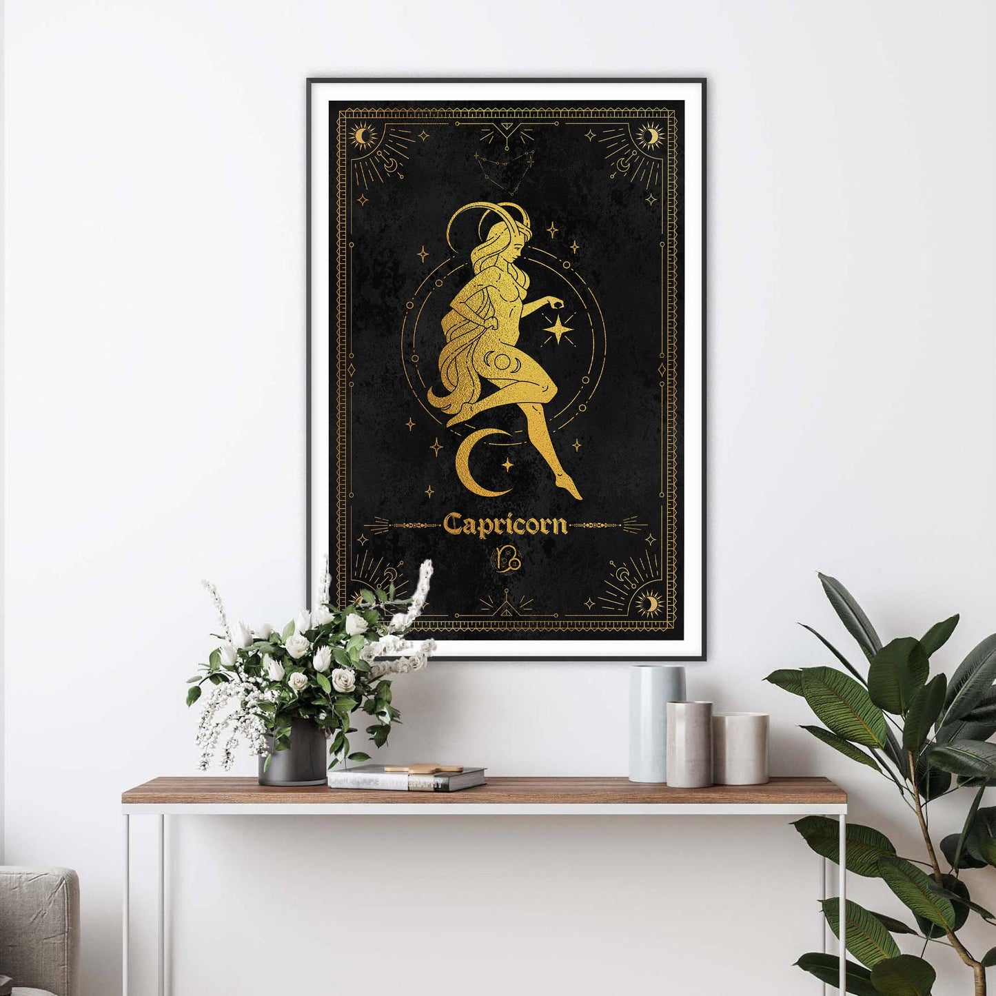 Capricorn Gold Foil Art Print