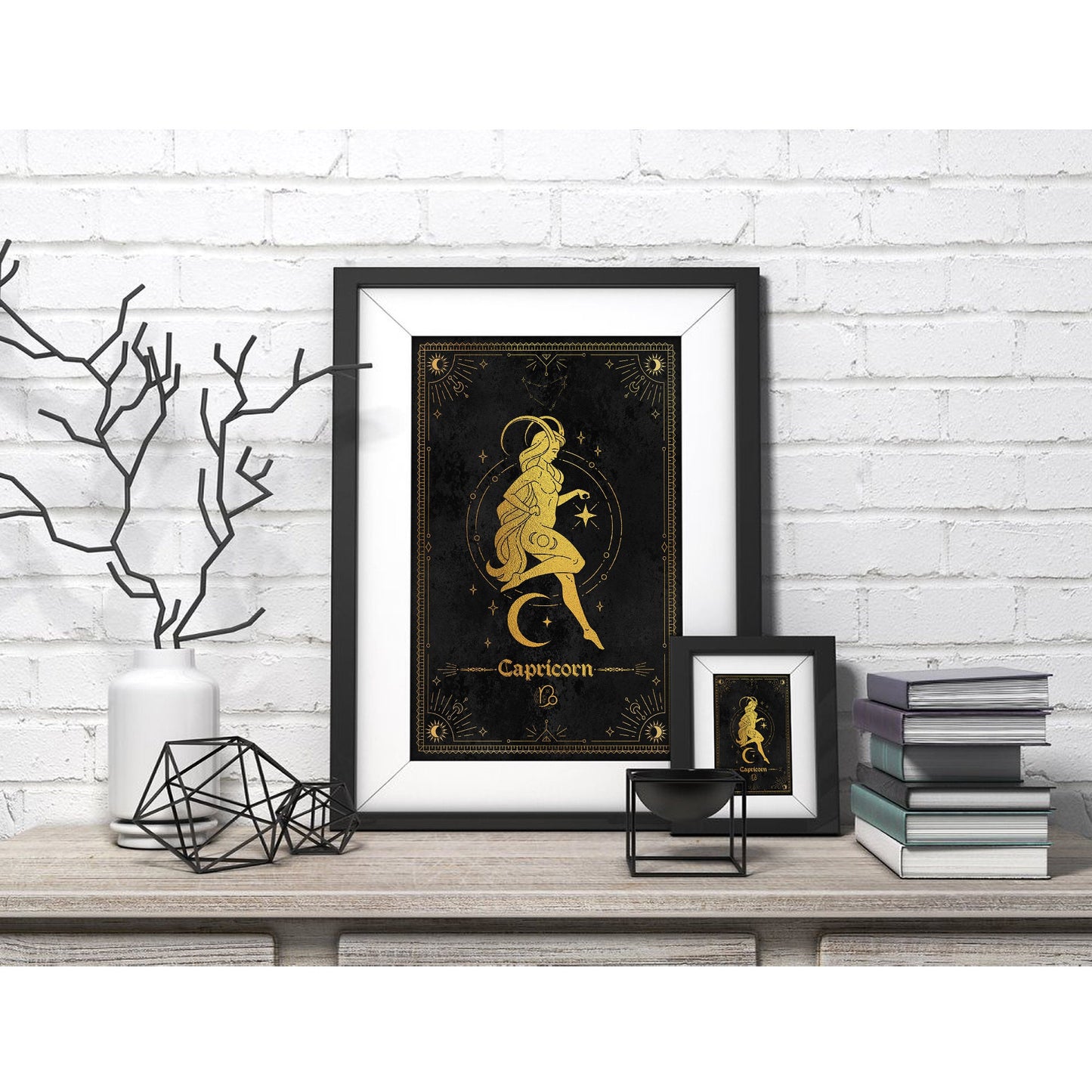 Capricorn Gold Foil Art Print