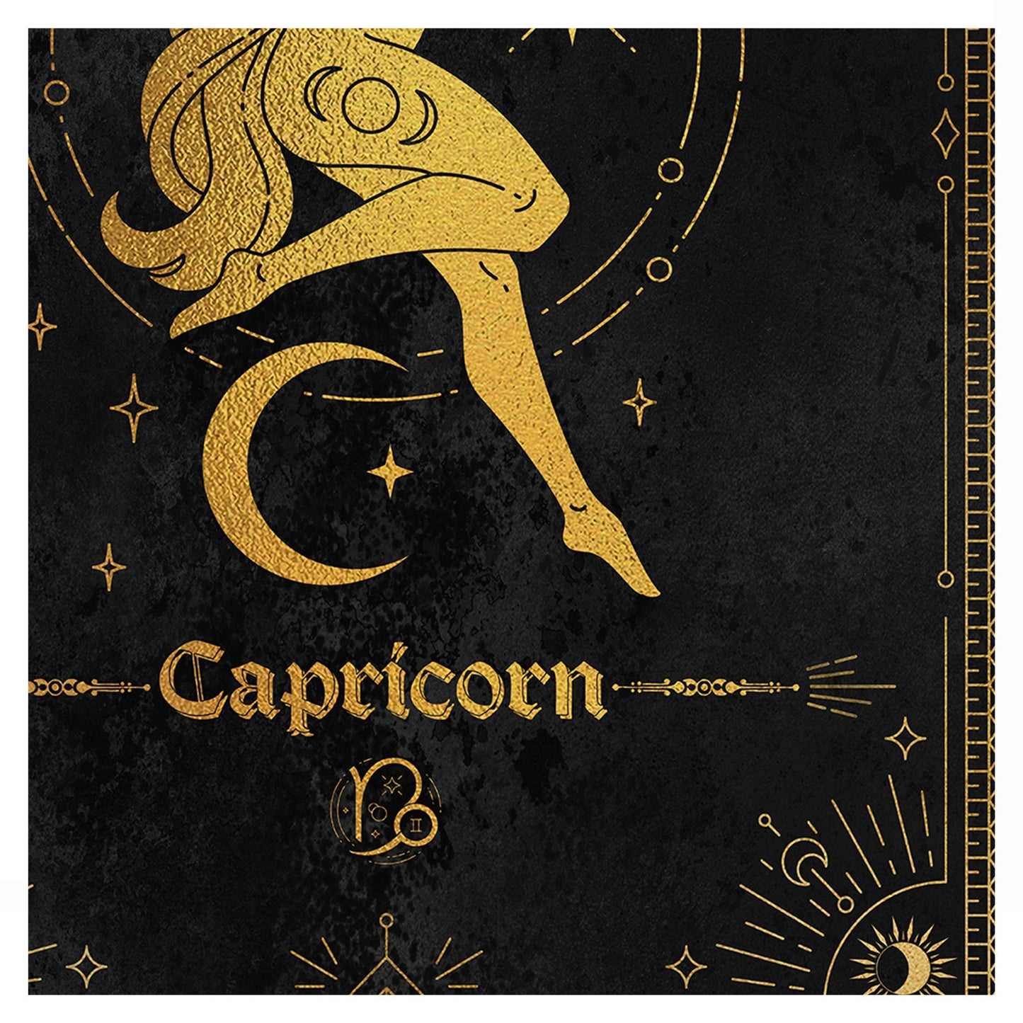 Capricorn Gold Foil Art Print