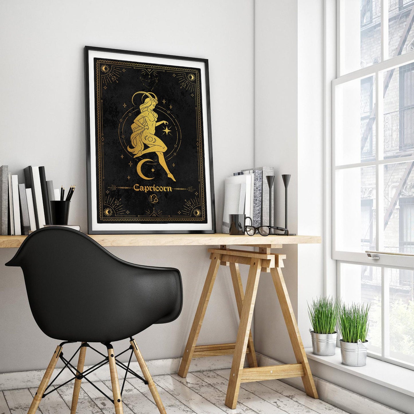 Capricorn Gold Foil Art Print