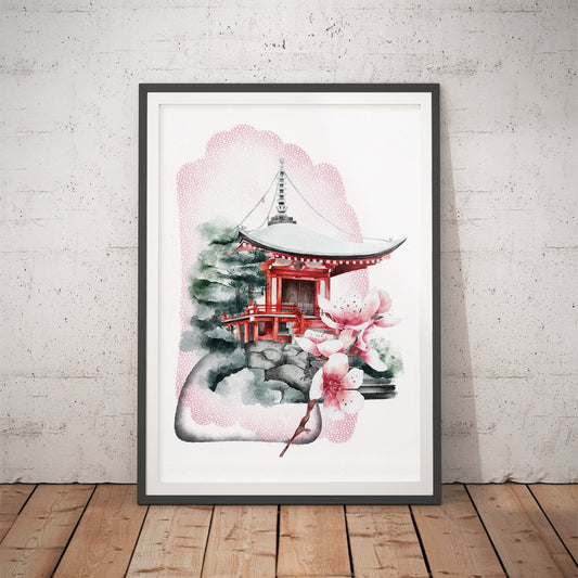 Zen Retreat & Sakura Bliss Art Print