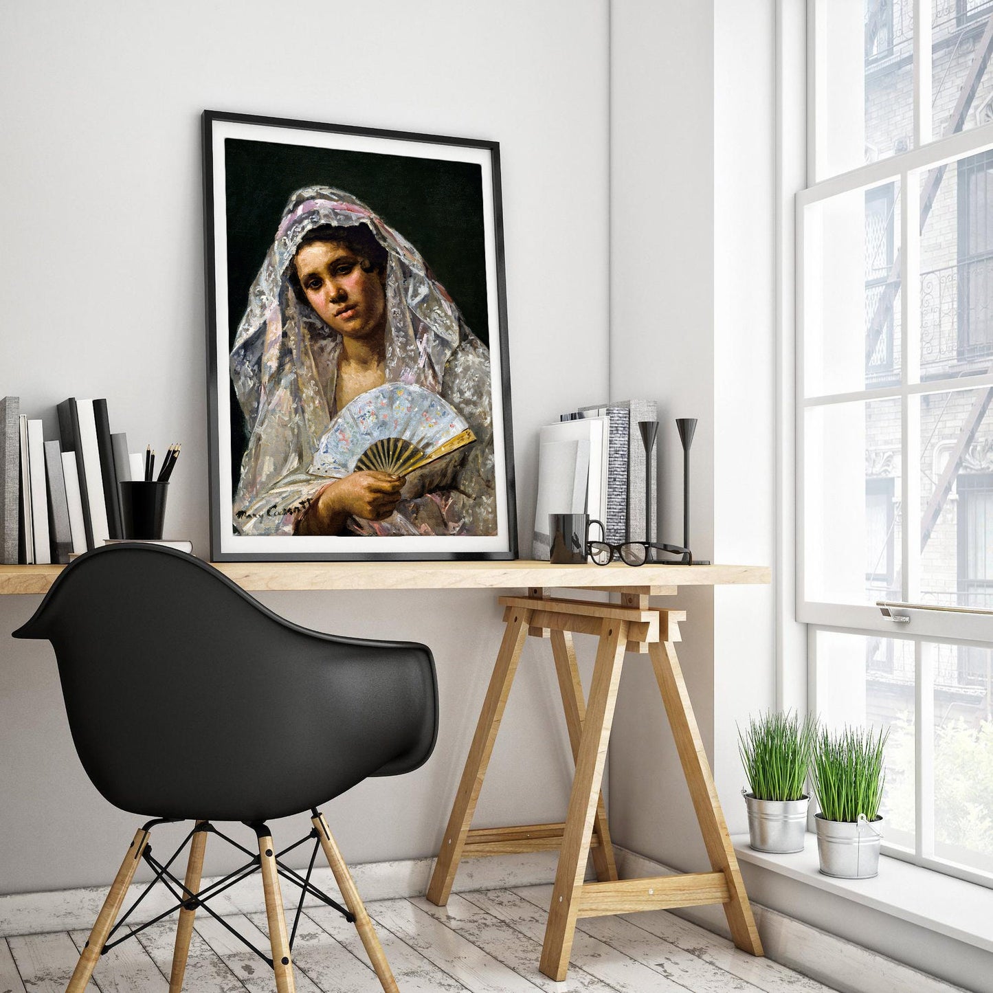 Spanish Dancer Wearing a Lace Mantilla Art Print