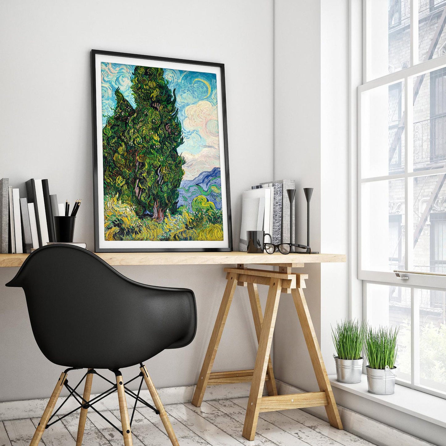 Cypresses by Vincent Van Gogh Art Print