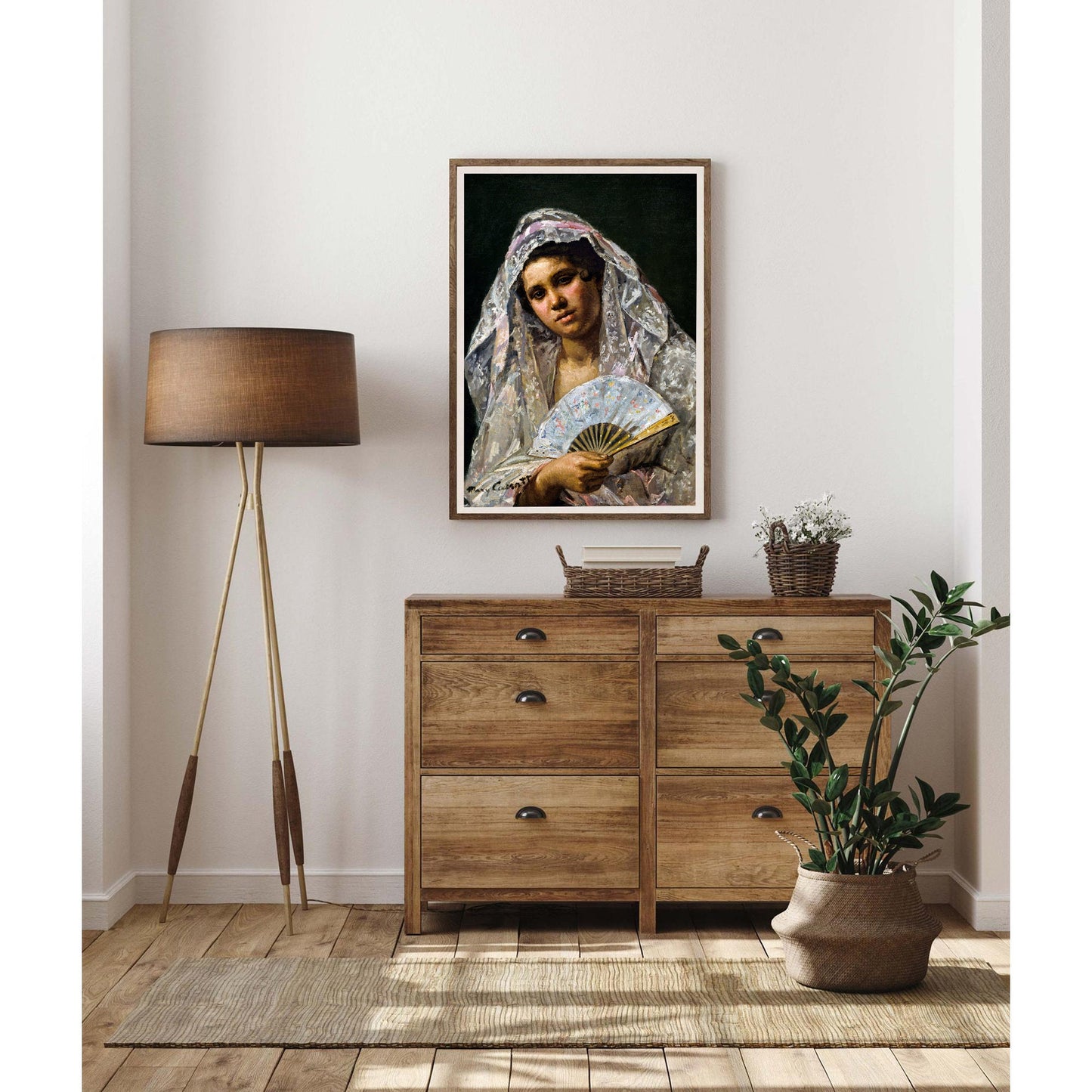 Spanish Dancer Wearing a Lace Mantilla Art Print
