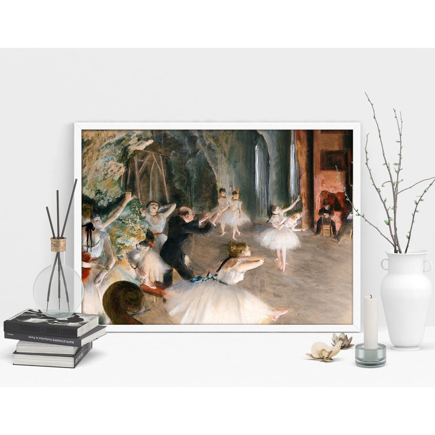 The Rehearsal Onstage by Edgar Degas Art Print