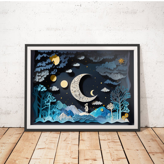 Childrens Moon Print