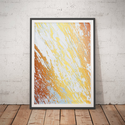 Earthly Amber Gold Marble Art Print