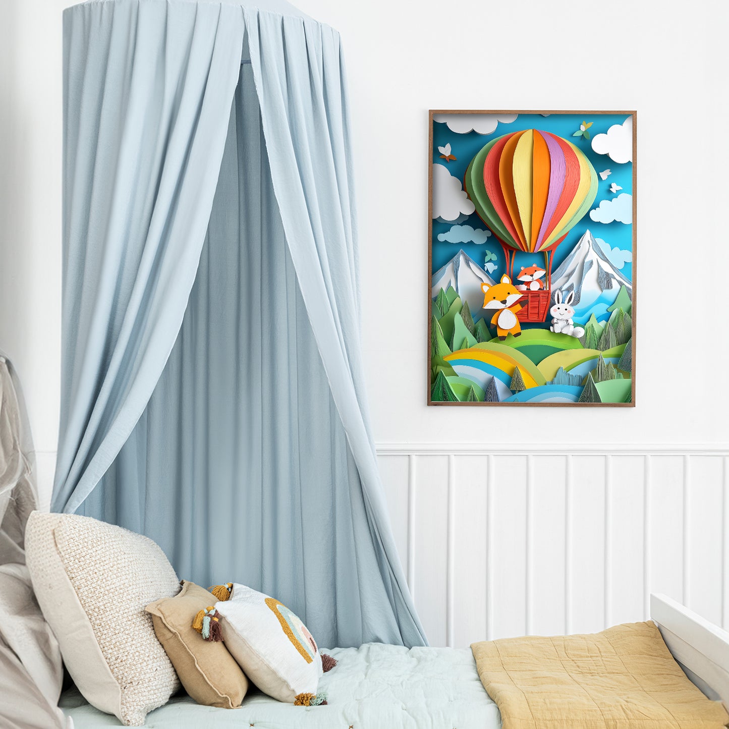 Animal Adventures Hot Air Balloon Nursery Art