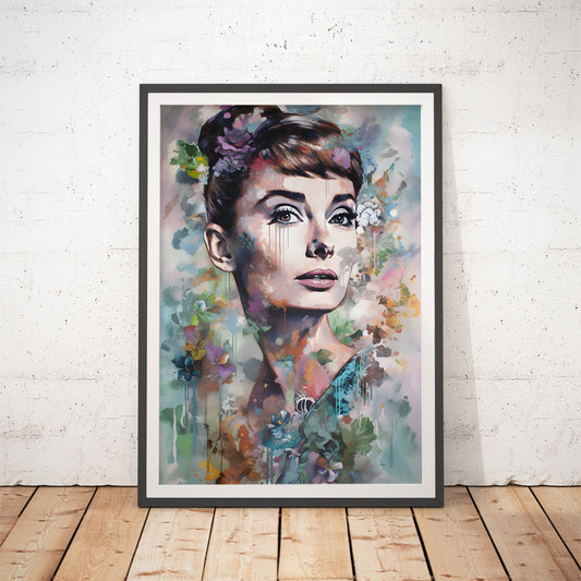 Audrey Hepburn Impressionist Portrait Art Print