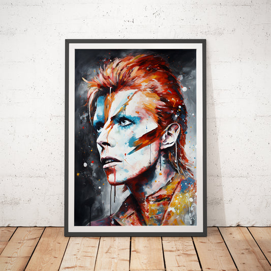 David Bowie Ziggy Stardust Expressionist Art Print