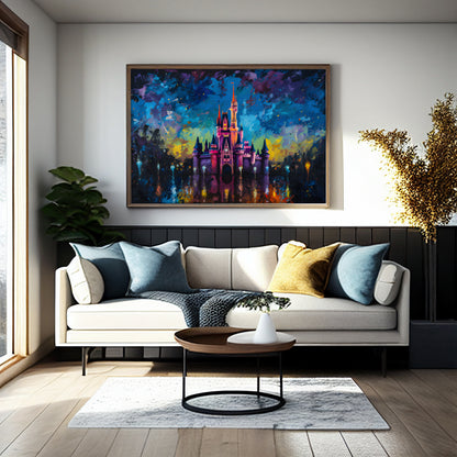 Cinderella Disney Castle Impressionist Art Print