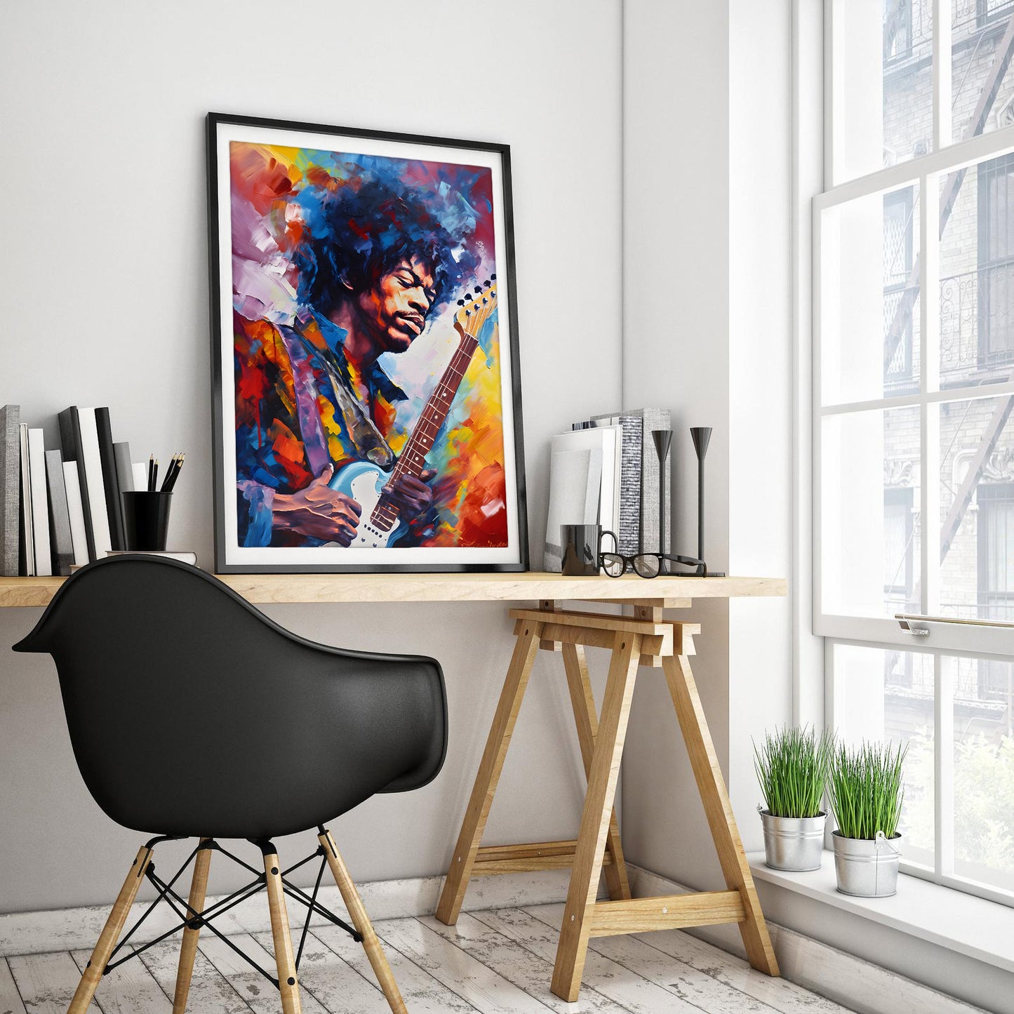 Jimi Hendrix Impressionist Art Print