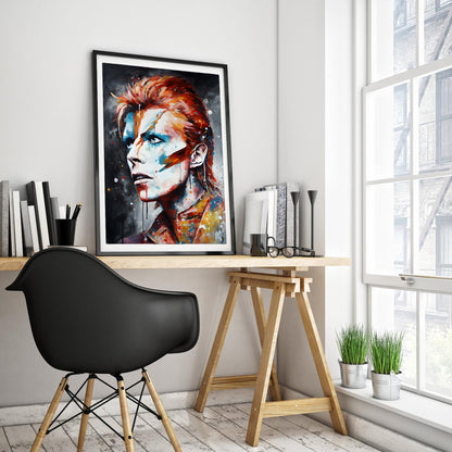 David Bowie Ziggy Stardust Expressionist Art Print