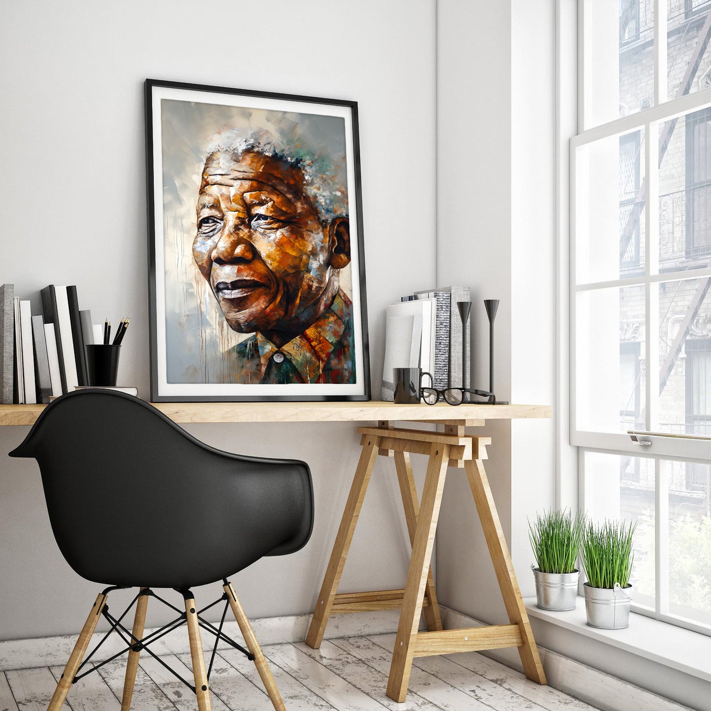 Nelson Mandela Impressionist Art Print