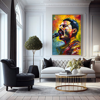 Vibrant Freddie Mercury Impressionist Art Print