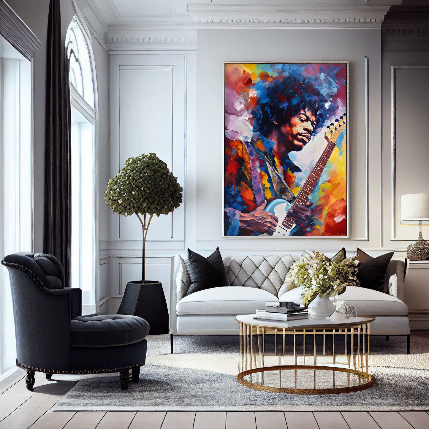 Jimi Hendrix Impressionist Art Print