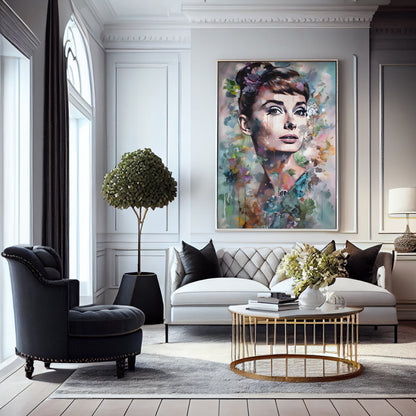 Audrey Hepburn Impressionist Portrait Art Print