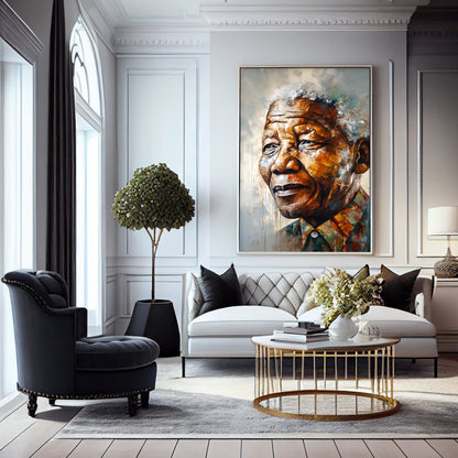 Nelson Mandela Impressionist Art Print