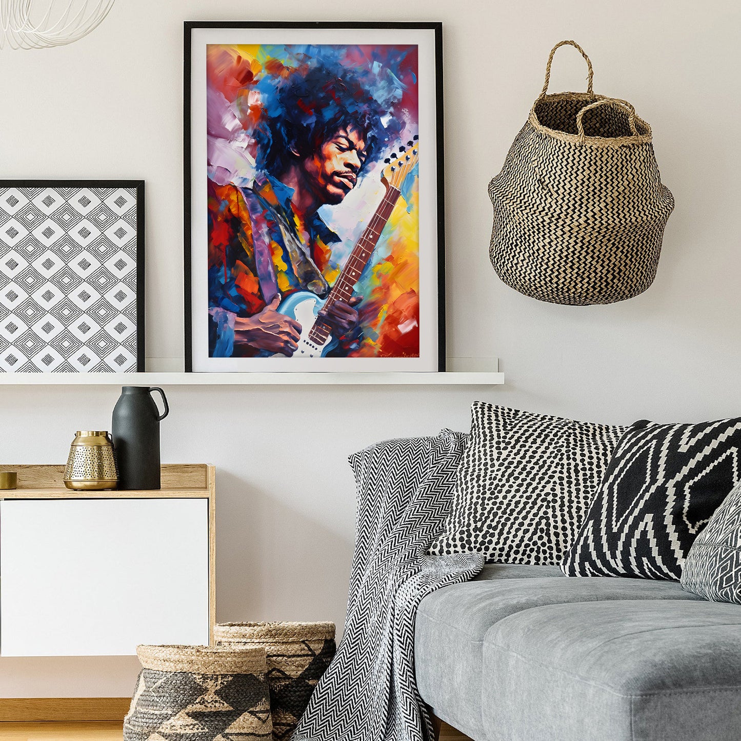 Jimi Hendrix Impressionist Art Print