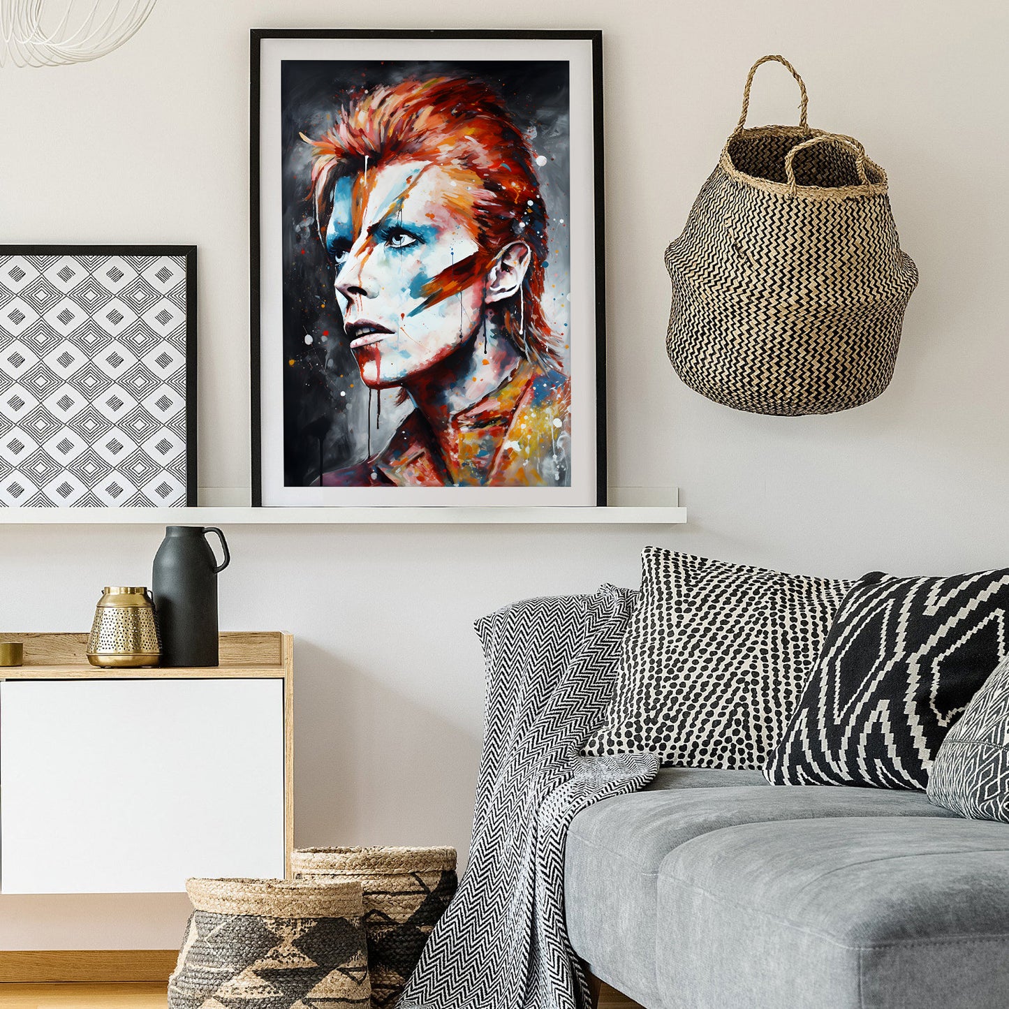 David Bowie Ziggy Stardust Expressionist Art Print