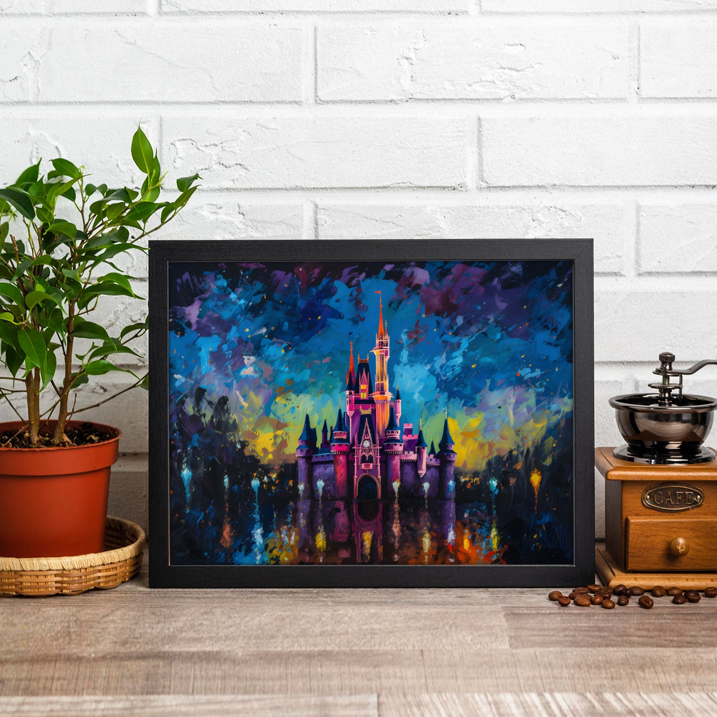 Cinderella Disney Castle Impressionist Art Print