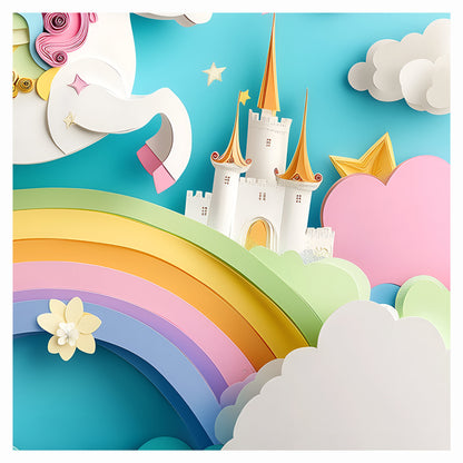 Unicorn Print Magical Rainbow Nursery Art