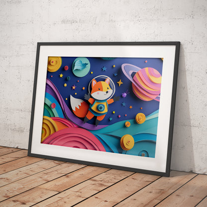 Fox's Space Adventure Nursery Art