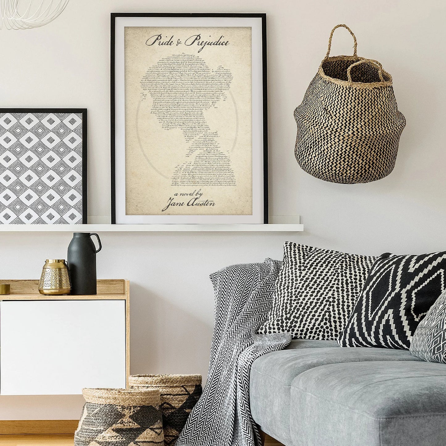 Jane Austen's Pride and Prejudice Silhouette Art Print