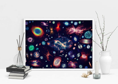 100 Galaxies Cosmic Art Print