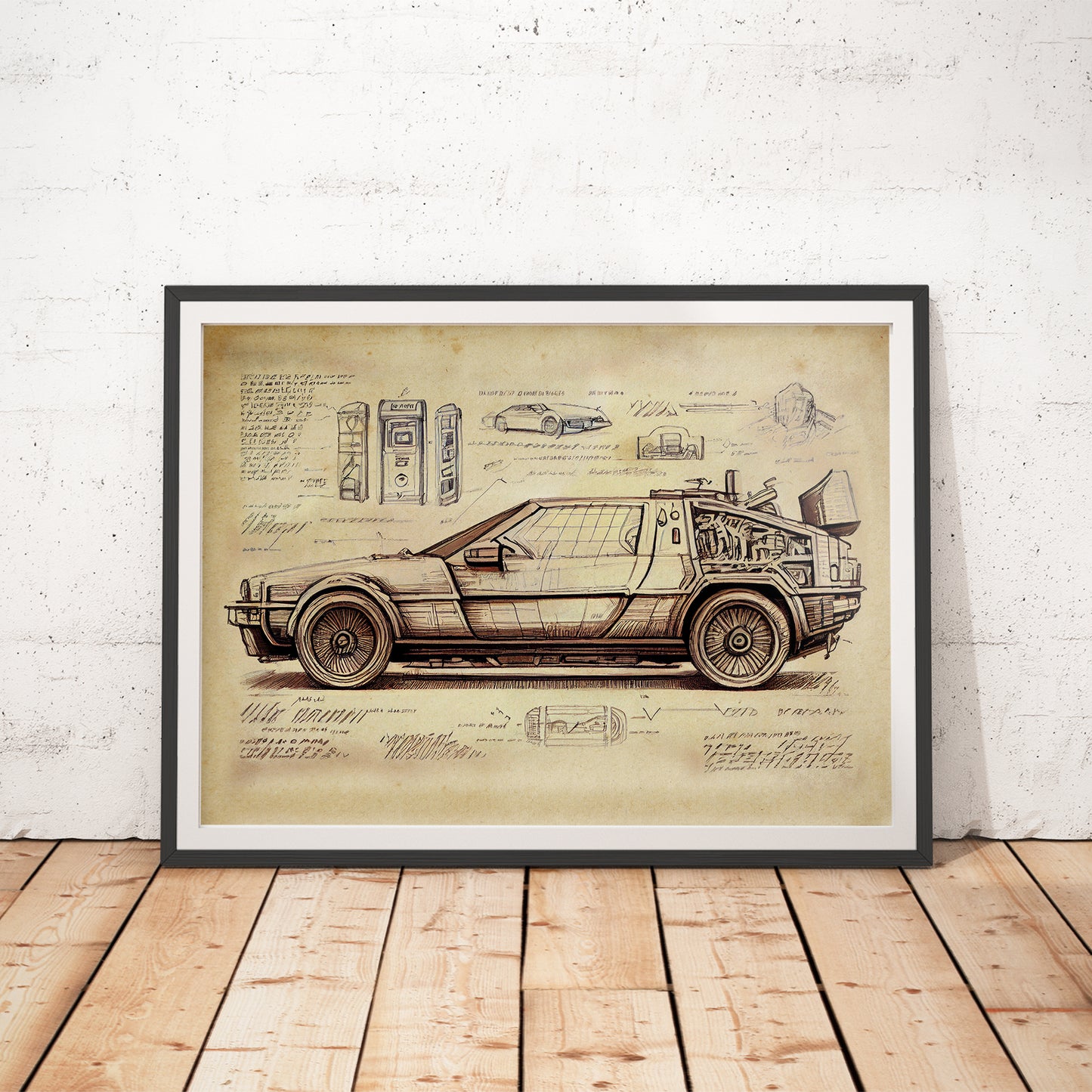 Outatime Back to the Future Delorean Art Print